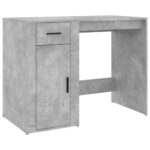 Bureau avec armoire gris béton bois d'ingénierie – Image 3