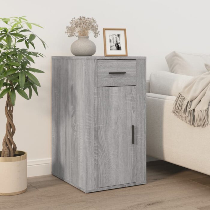 Bureau avec armoire sonoma gris bois d'ingénierie – Image 2