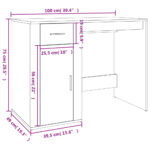 Bureau avec armoire sonoma gris bois d'ingénierie – Image 6