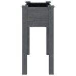Jardinière avec doublure gris 71x37x76 cm bois massif de sapin – Image 3