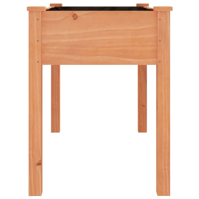 Jardinière avec doublure marron 118x59x76 cm bois massif sapin – Image 3