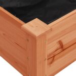 Jardinière avec doublure marron 118x59x76 cm bois massif sapin – Image 5
