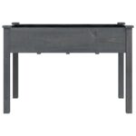 Jardinière avec doublure gris 118x59x76 cm bois massif de sapin – Image 2