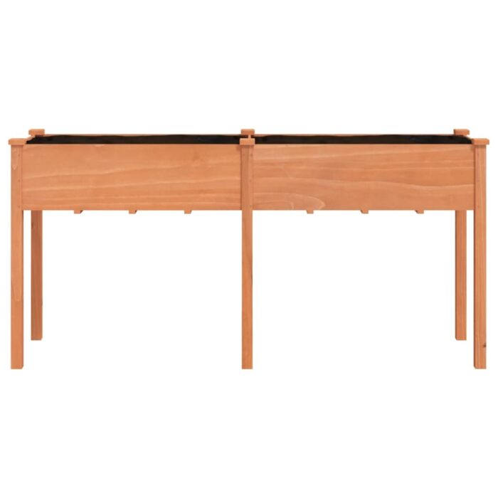 Jardinière avec doublure marron 161x45x76 cm bois massif sapin – Image 2