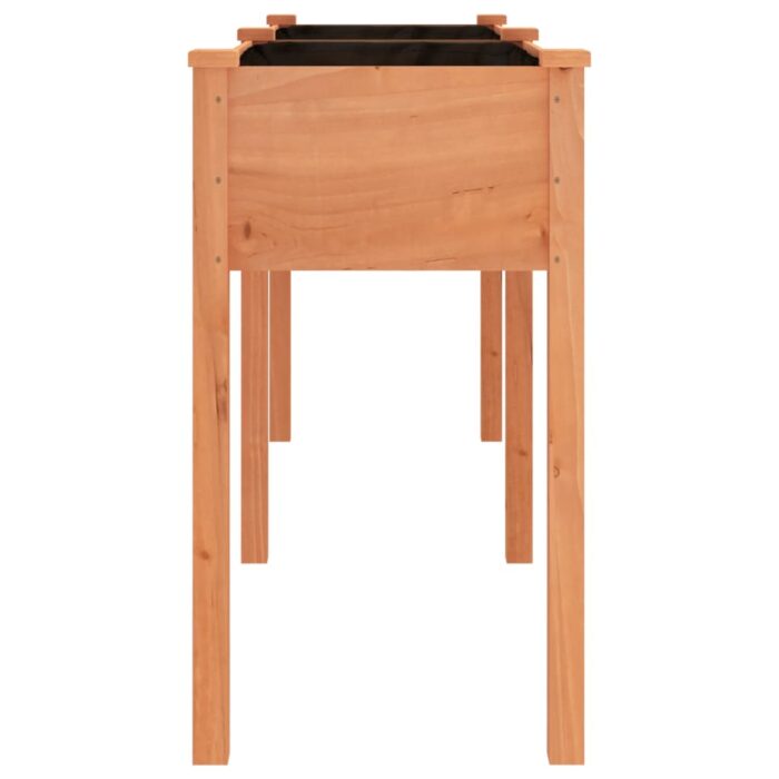 Jardinière avec doublure marron 161x45x76 cm bois massif sapin – Image 3