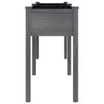 Jardinière avec doublure gris 161x45x76 cm bois massif de sapin – Image 3