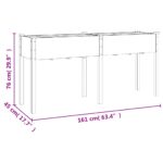 Jardinière avec doublure gris 161x45x76 cm bois massif de sapin – Image 6