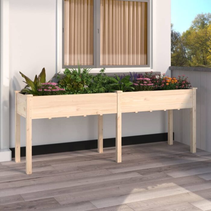 Jardinière avec doublure 203x53x76 cm bois massif de sapin – Image 1