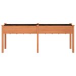 Jardinière avec doublure marron 203x53x76 cm bois massif sapin – Image 2