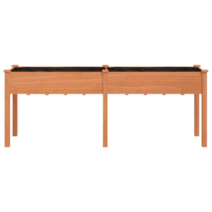 Jardinière avec doublure marron 203x53x76 cm bois massif sapin – Image 2