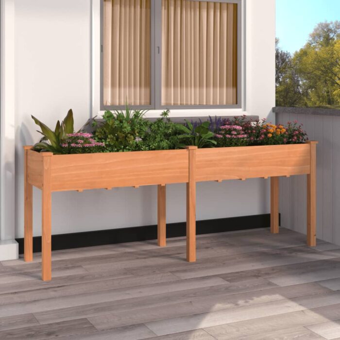 Jardinière avec doublure marron 203x53x76 cm bois massif sapin – Image 1