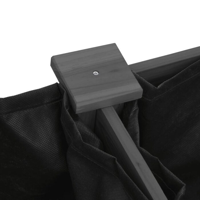 Jardinière avec doublure gris 203x53x76 cm bois massif de sapin – Image 4