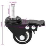 Roues pour jardinière 4 pcs noir 8x3,5x8 cm fer – Image 10