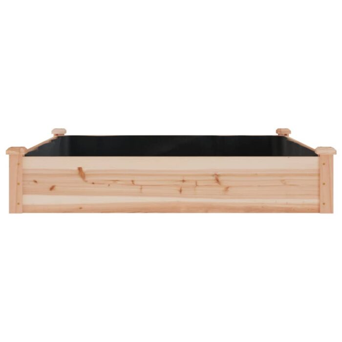 Lit surélevé de jardin doublure 120x120x25 cm bois massif sapin – Image 2