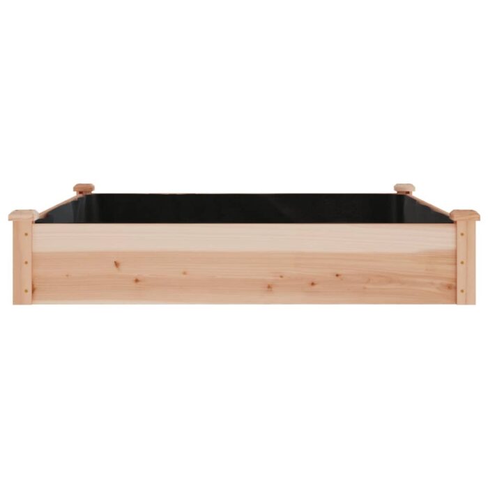 Lit surélevé de jardin doublure 120x120x25 cm bois massif sapin – Image 3