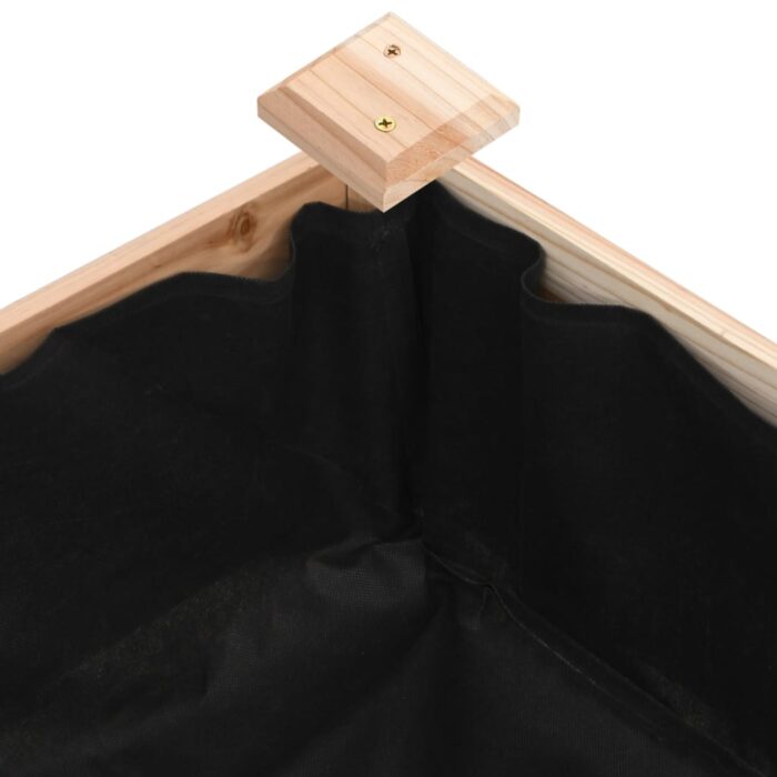 Lit surélevé de jardin doublure 120x120x25 cm bois massif sapin – Image 4