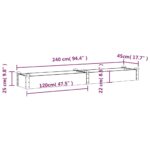 Lit surélevé de jardin doublure 240x45x25 cm bois massif sapin – Image 6