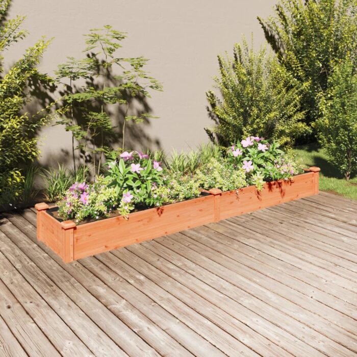 Lit surélevé de jardin doublure 240x45x25 cm bois massif sapin – Image 1