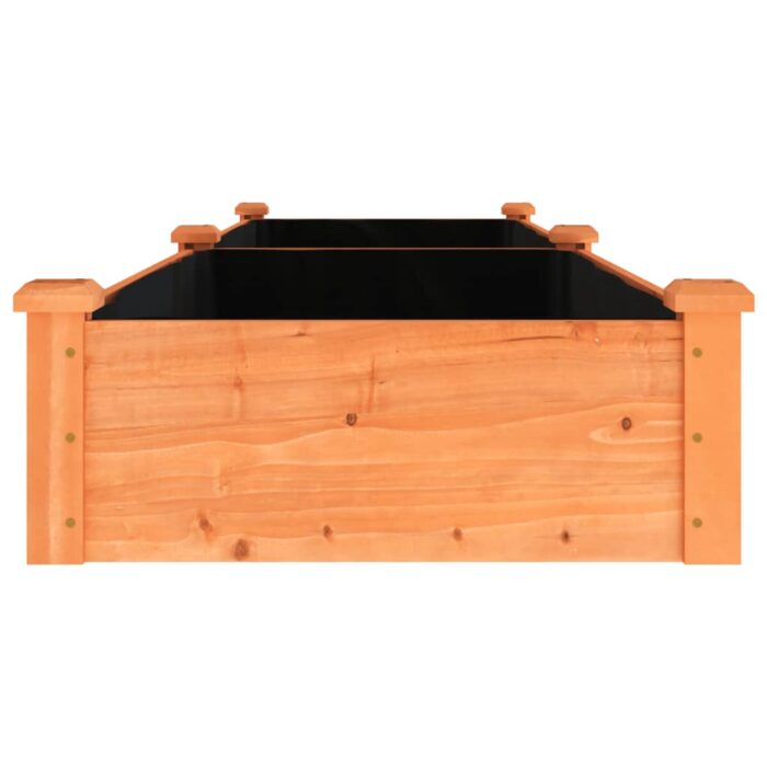 Lit surélevé de jardin doublure 240x60x25 cm bois massif sapin – Image 3