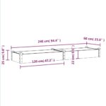 Lit surélevé de jardin doublure 240x60x25 cm bois massif sapin – Image 6
