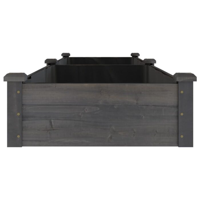 Lit surélevé de jardin doublure 240x60x25 cm bois massif sapin – Image 3