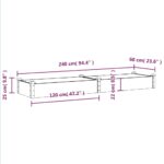 Lit surélevé de jardin doublure 240x60x25 cm bois massif sapin – Image 6
