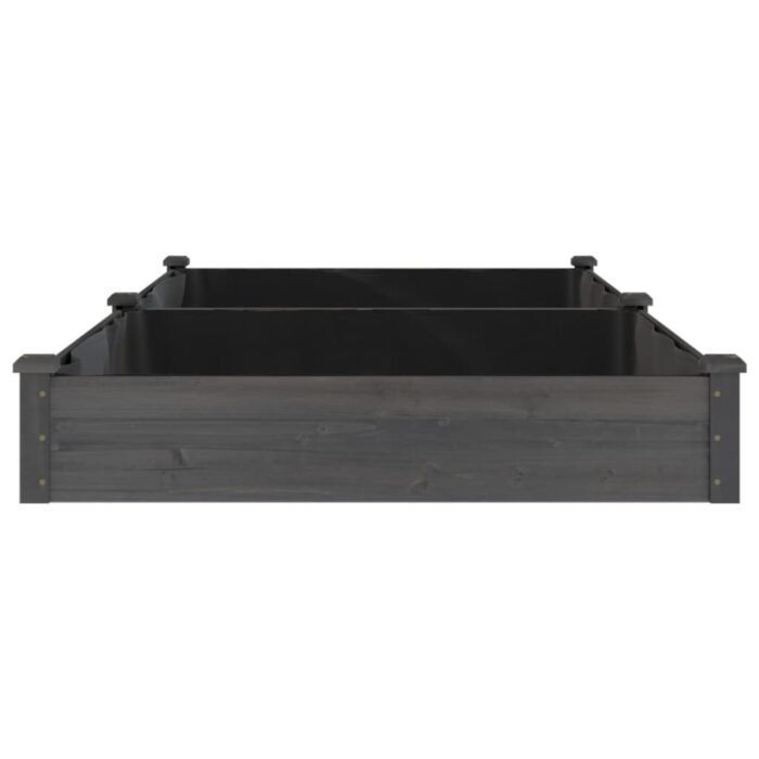 Lit surélevé de jardin doublure 240x120x25 cm bois massif sapin – Image 3