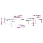 Lit surélevé de jardin doublure 240x120x25 cm bois massif sapin – Image 6