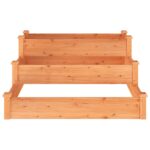 Lit surélevé de jardin marron 120x120x56cm bois massif de sapin – Image 2