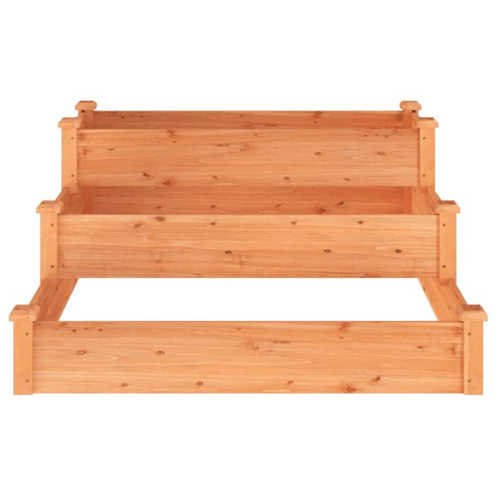 Lit surélevé de jardin marron 120x120x56cm bois massif de sapin – Image 2