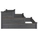 Lit surélevé de jardin gris 120x120x56 cm bois massif de sapin – Image 3