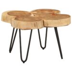Table basse 36 cm 4 troncs bois d'acacia massif – Image 6