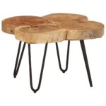 Table basse 36 cm 4 troncs bois d'acacia massif – Image 7