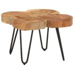 Table basse 36 cm 4 troncs bois d'acacia massif – Image 8