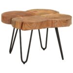 Table basse 36 cm 4 troncs bois d'acacia massif – Image 9