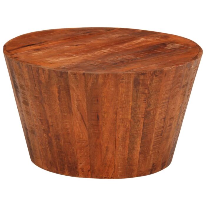 Table basse Ø 52x30 cm bois de manguier brut massif – Image 1