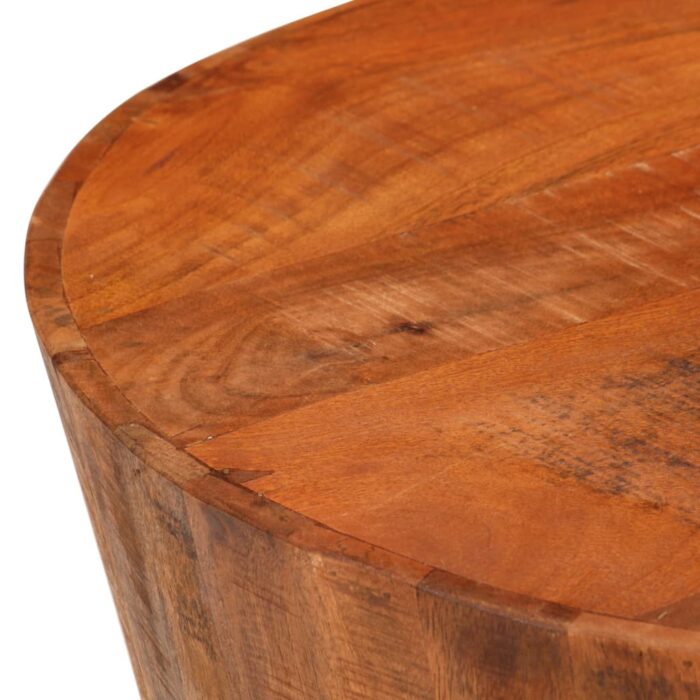 Table basse Ø 52x30 cm bois de manguier brut massif – Image 2