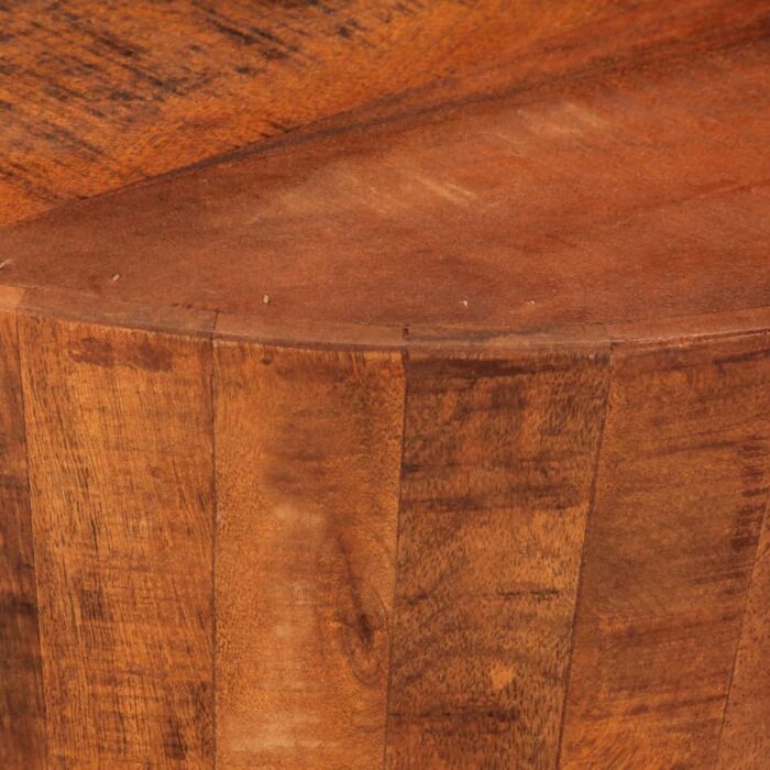 Table basse Ø 52x30 cm bois de manguier brut massif – Image 3