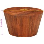 Table basse Ø 52x30 cm bois de manguier brut massif – Image 6