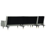 Canapé-lit en forme de L gris clair 271x140x70 cm velours – Image 3