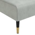 Canapé-lit en forme de L gris clair 271x140x70 cm velours – Image 7
