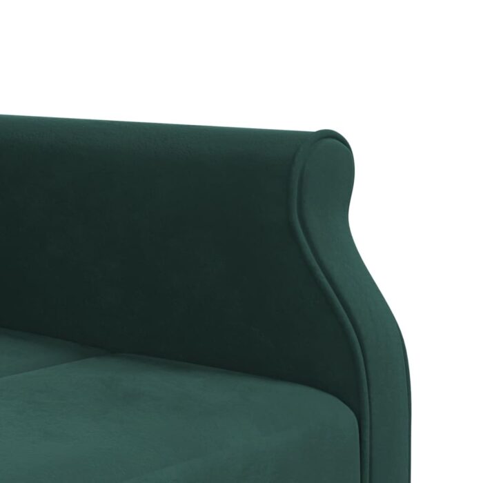 Canapé-lit en forme de L vert foncé 271x140x70 cm velours – Image 6