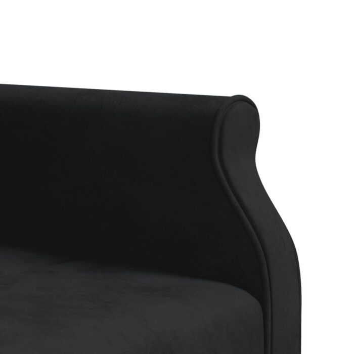 Canapé-lit en forme de L noir 271x140x70 cm velours – Image 6