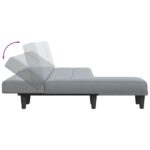 Canapé-lit en forme de L gris clair 255x140x70 cm tissu – Image 4