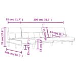 Canapé-lit en forme de L gris foncé 255x140x70 cm tissu – Image 10