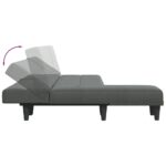 Canapé-lit en forme de L gris foncé 255x140x70 cm tissu – Image 4