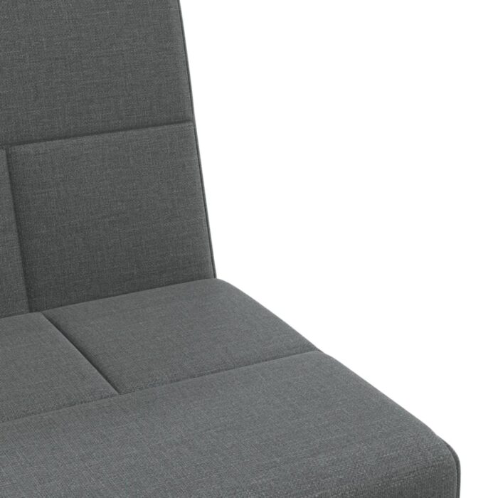 Canapé-lit en forme de L gris foncé 255x140x70 cm tissu – Image 6