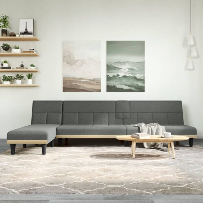 VXL8720845828660_m_en_hd_1.jpg Canapé-lit en forme de L gris foncé 255x140x70 cm tissu – Image 1