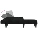 Canapé-lit en forme de L noir 255x140x70 cm tissu – Image 4