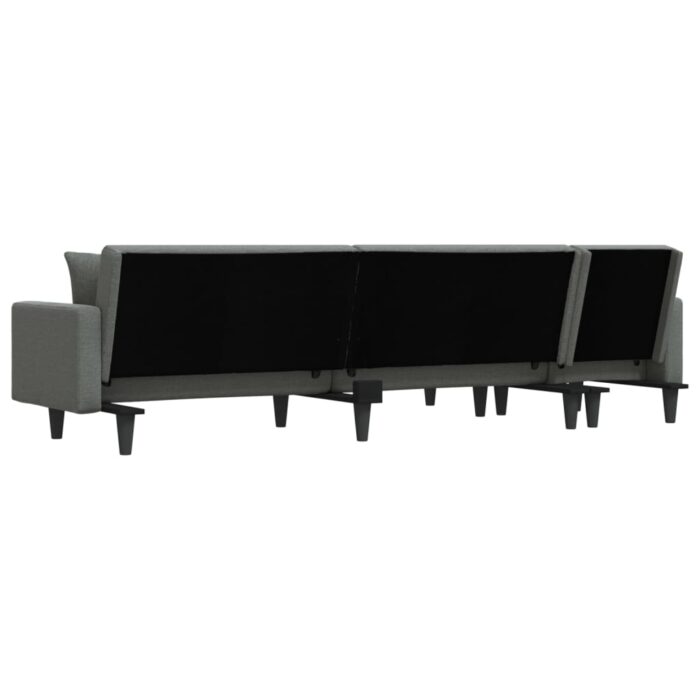 Canapé-lit en forme de L gris foncé 275x140x70 cm tissu – Image 3